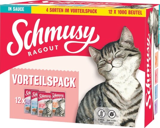 Schmusy Våtfôr Ragout I Saus Mix 12 X 100 G