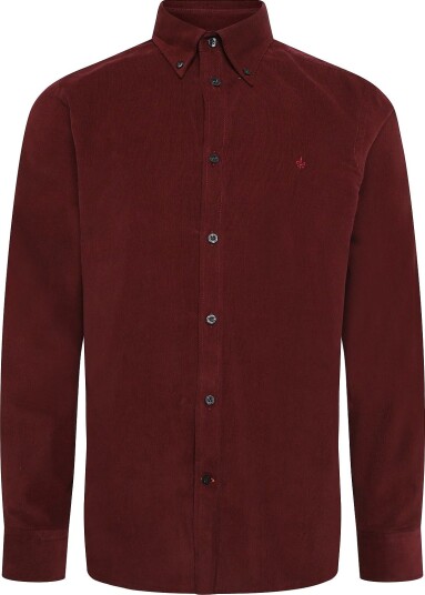Morris Douglas Cord Shirt Slim Fit   WINE RED   S