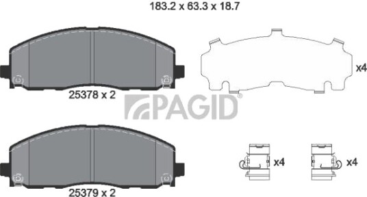 Bremseklosser PAGID T3144N