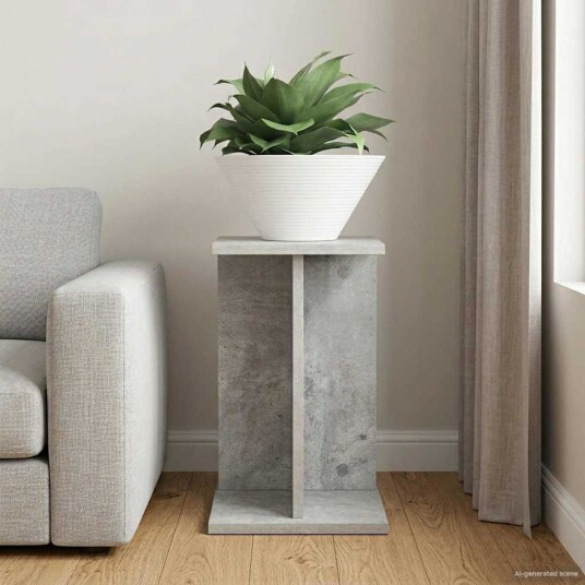 vidaXL Planteholder Betonggrå 25 x 25,5 x 40,5 cm Konstruert tre