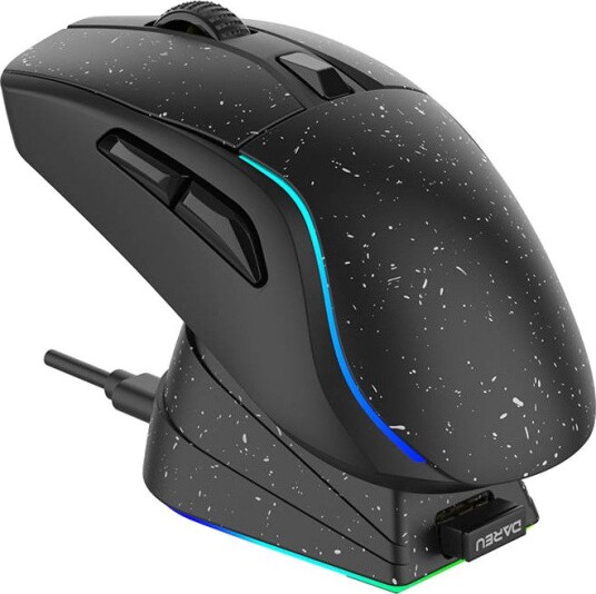 Dareu A950 Trådløs RGB Gamingmus 12000 DPI Sort med Ladedokk
