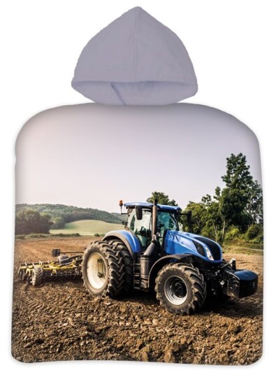 Licens Håndkle poncho til barn - Traktor - 50x100cm – Deilig og myk kvalitet.