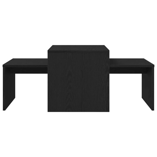  Nest av bord svart eik 100x48x40 cm ingeniørtre