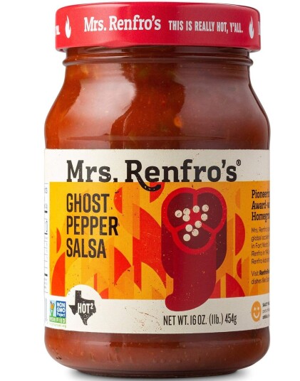 Mrs. Renfro"s Ghost Pepper Salsa Kjempesterk Salsasaus med Ghost Pepper 454 gram USA Import Mrs. Renfro"s Ghost Pepper Salsa Kjempesterk Salsasaus med Ghost Pepper 454 gram USA Import