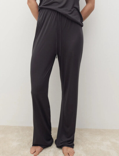 Mango Micro Modal Pyjama Trousers   Grey   M