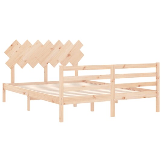 vidaXL Sengeramme med hodegavl 5FT King Size heltre