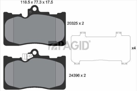PAGID T1529N Bremseklosser PAGID T1529N Bremseklosser