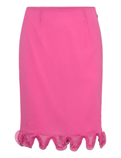 ROTATE Birger Christensen Chiffon Ruffle Skirt   Pink   34