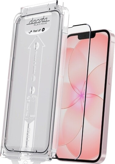 Dacota Platinum iPhone 17e/16e/14/13 Tiger Glass skjermbeskytter med applikator Svart