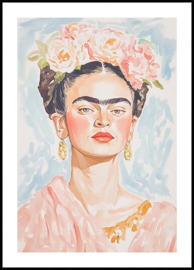 Frida Pastel Color Poster Plakat / 40x50cm