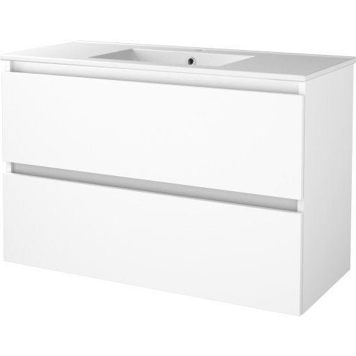 Sanibell Basicline møbelpakke, 100x46 cm, hvithøyglans Sanibell Basicline møbelpakke, 100x46 cm, hvithøyglans