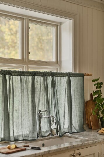 Jotex Kafégardin Linmiks Kakigrønn LINN 206601604473