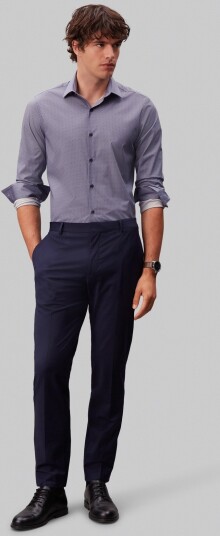 Calvin Klein Slim Esntl Poplin Str Prt Blue 41