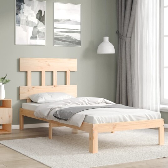 vidaXL Sengeramme med hodegavl 90x200 cm heltre