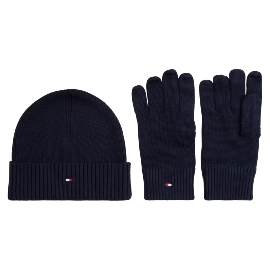 Tommy Hilfiger Th Flag Beanie & Glove Gp - Navy - ONE SIZE Tommy Hilfiger Th Flag Beanie & Glove Gp - Navy - ONE SIZE