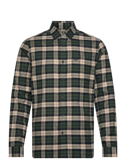 Fred Perry Brushed Twill Tartan Shirt - Green - XXL