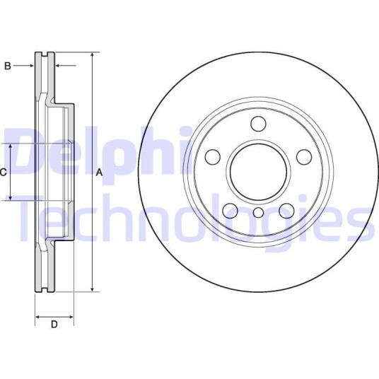 Bremseskive DELPHI BG4704C Bremseskive DELPHI BG4704C