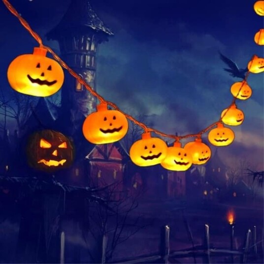 Halloween LED-Gresskarlysslynge 3 m 20 LED