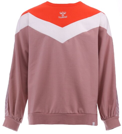 Hummel Collegegenser hmlALVILDA Woodrose 7 år 122 Collegegenser Hvit Oransje Rosa