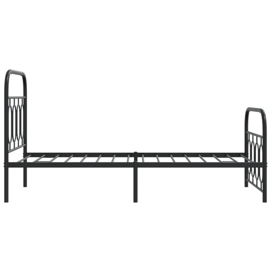 Sengeramme i metall med hode- og fotgavl svart 90x190 cm 8721102645976