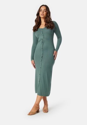 Happy Holly Knitted Dress Dusty green/Melange 52/54