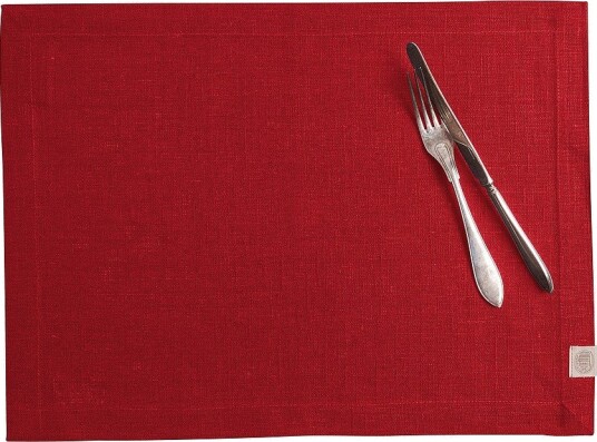 Lovely Linen Brikke Classic i manglet lin Rød