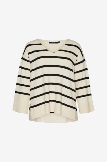 Vero Moda Curve - Genser vmCsaba LS V-neck Pullover - Beige