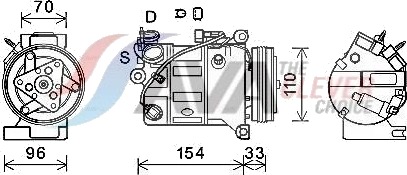 AC-kompressor AVA COOLING SYSTEMS VOAK183