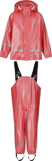 ZigZag Sylvia Glitter PU Regnsett Barn Pink 140
