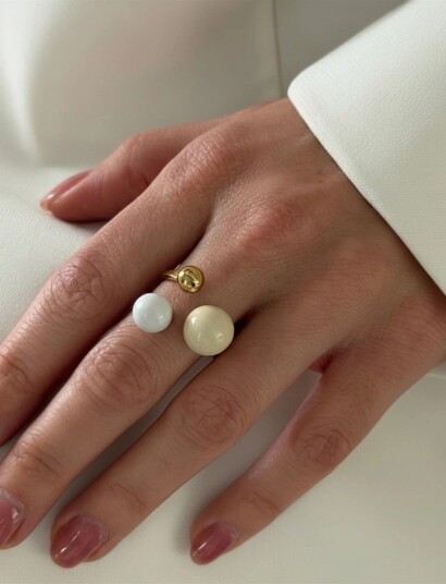Bud to rose Brea Enamel Ring Lt.pink/Gold Multi/patterned ONE SIZE Bud to rose Brea Enamel Ring Lt.pink/Gold Multi/patterned ONE SIZE