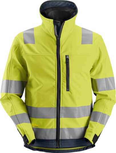Snickers Workwear Softshelljakke 1230 AllroundWork Varsel, Gul/Marineblå