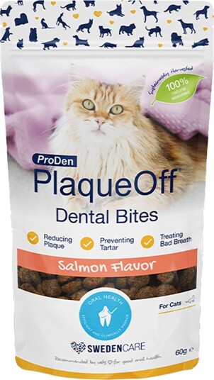 Proden Plaqueoff Croq-Biter Til Katter Dental Bites Laks 2 X 60 G