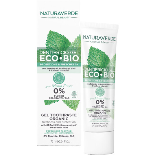 Organisk tannkrem Gel NATURAVERDE Protection og friskhet 75 ml.