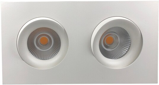 Nordesign Georgia 360 lavtbyggende downlight dobbel 2x7W 2700K RA97 Dimbar IP44 - Hvit