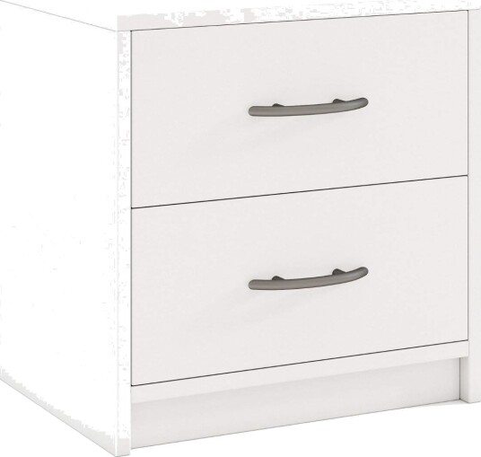 Nattbord med 2 skuffer – hvit elegant og slitesterk