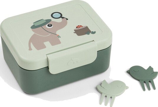 Done By Deer Tiny Trails Matboks med Snack Picks, Green