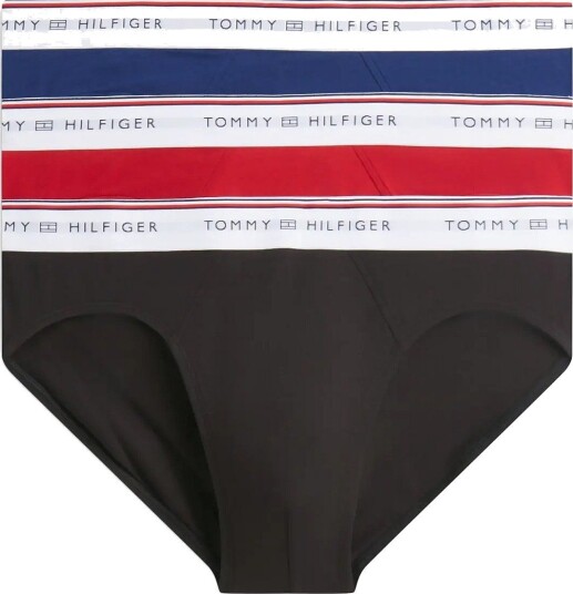 Tommy Hilfiger 3P Brief   MEDIUM RED BLACK BLUE INK   M