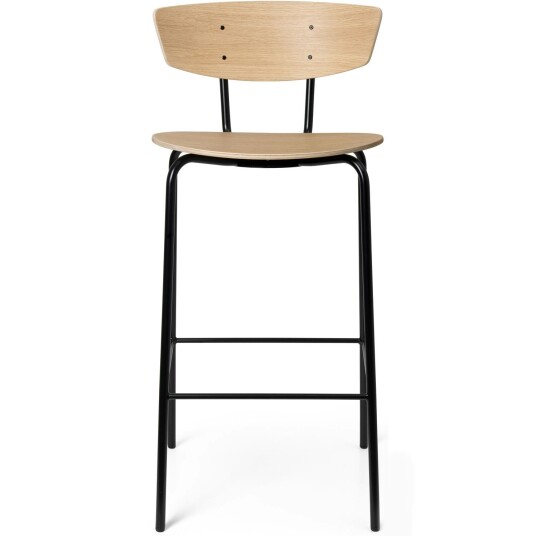 Ferm Living Herman Barstol Med Fotstøtte H87 cm Hvitoljet Eik / Sort med fotstøtte. Ferm Living Herman Barstol Med Fotstøtte H87 cm Hvitoljet Eik / Sort med fotstøtte.