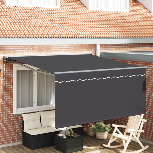  Innvendbar Markise Antrasittgrå 300 x 250 cm Stoff