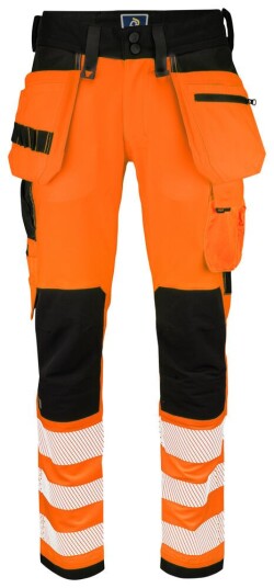 ProJob 6573 Håndverksbukse Stretch En Iso 20471 Kl 2 Orange/Black D104