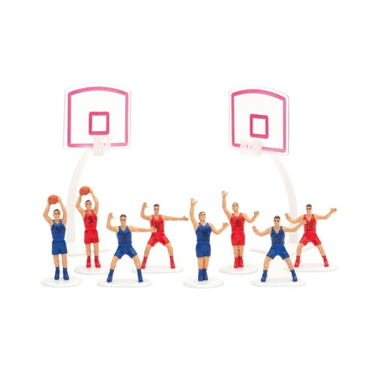 Kaketopper Basketball Spillere Og Mål Til Basketballkake 10 Deler 