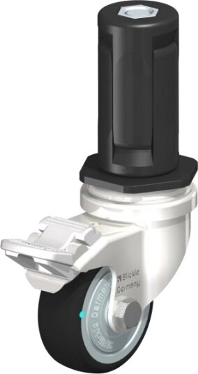 Blickle 853331 Lrxa-Path 50Kfd-Fi-Exr04 Styrehjul Med Bremse, Hjuldiameter 50 Mm, Bæreevne (Maks.) 75 Kg 1 Stk