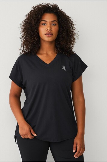 Zizzi   Treningstopp aBasic S/S Hi lo   Svart