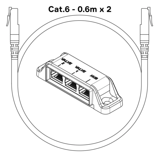 Waterguard+ Kabel Kit Cat.6 2xRJ45 600 mm x 2 for 2 ventiler