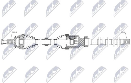NTY NPW MZ 136 Drivaksel