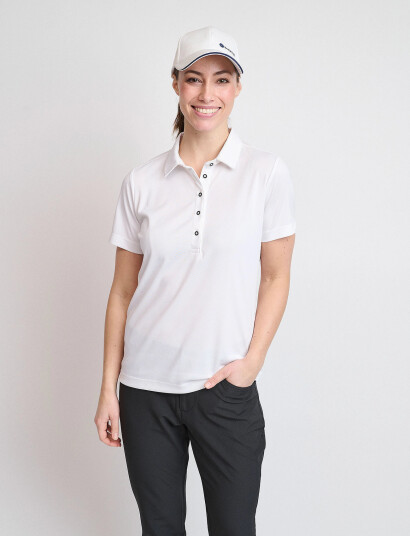 BACKTEE Ladies Performance Polo - White - L BACKTEE Ladies Performance Polo - White - L