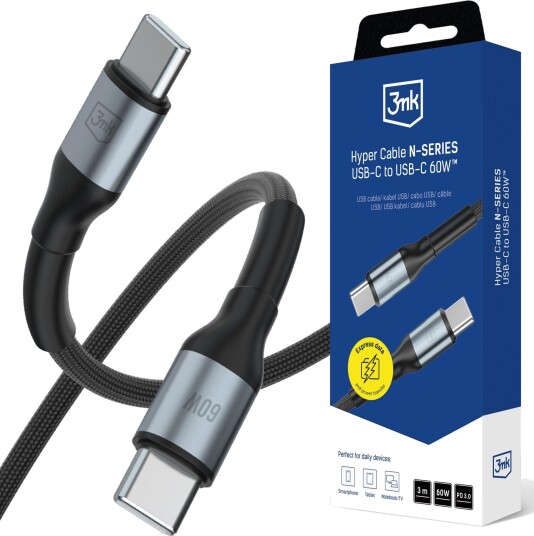 3Mk Usb-C Til Usb-C 3 M Sort/Grå 3Mk17711 3Mk Usb-C Til Usb-C 3 M Sort/Grå 3Mk17711