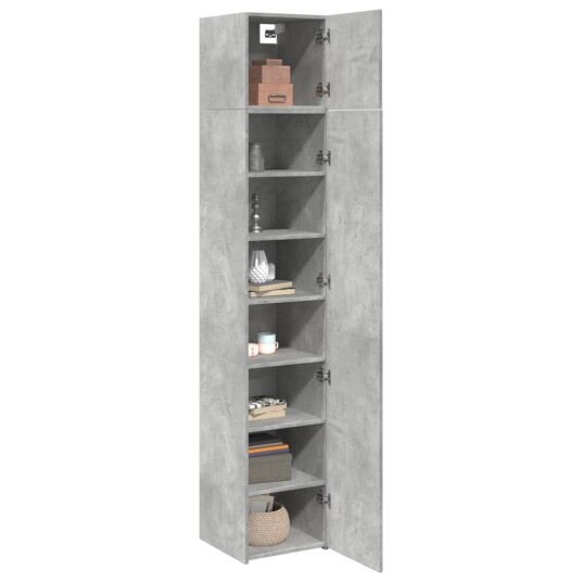 Smalt oppbevaringsskap betonggrå 40x42,5x225 cm konstruert tre 8721102653650 Smalt oppbevaringsskap betonggrå 40x42,5x225 cm konstruert tre 8721102653650