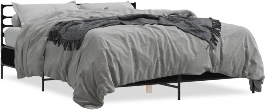 Sengeramme svart 160x200 cm konstruert tre og metall 8721102613487