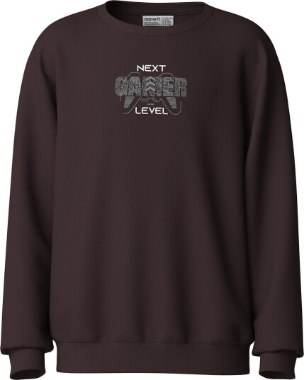 Name It Collegegenser - NkmVildar - Chocolate Plum/Spiller - Name It - 6 år (116) - Collegegenser - Brun